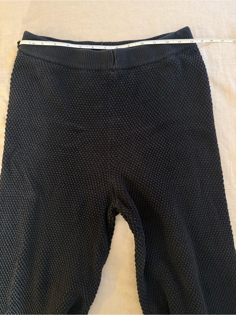 FP Beach Black Textured Wide-Leg Knit Cropped Pants Medium - Picture 7 of 8